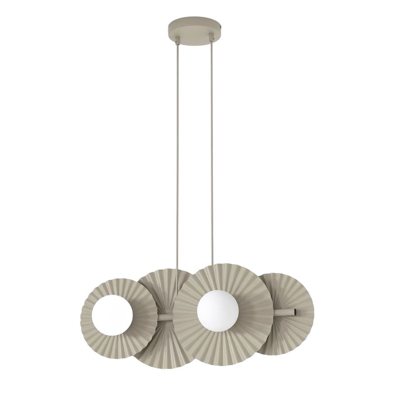 Lampa wisząca modułowa karbowane dyski UMBRA beżowy 4xG9x8W metal wym:140x59x20cm IP20 Emibig