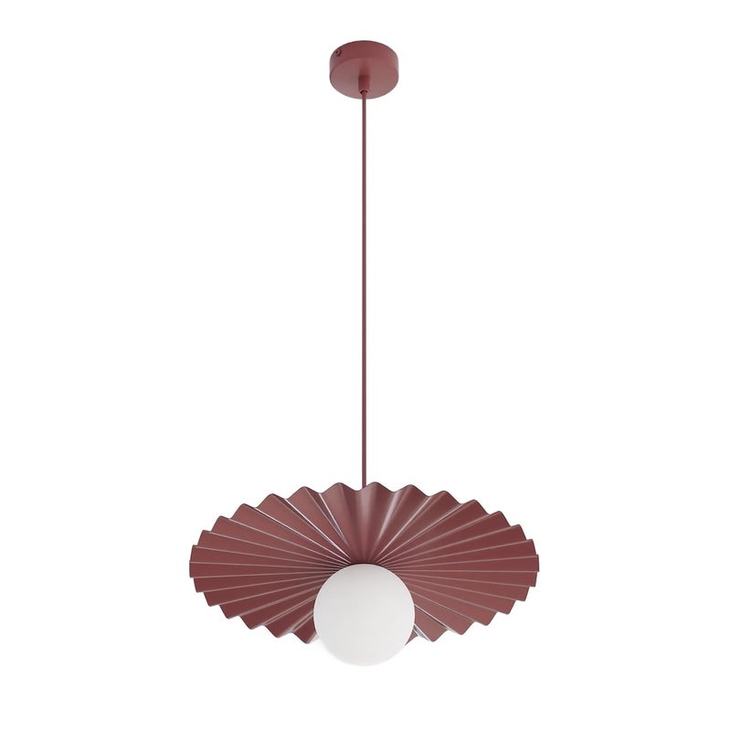 Lampa wisząca karbowany wachlarz UMBRA burgundowy 1xG9x8W metal wym:140x35x35cm IP20 Emibig