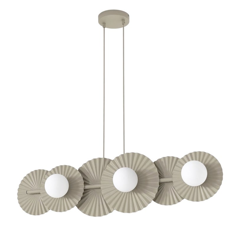 Lampa wisząca modułowa karbowane dyski UMBRA beżowy 6xG9x8W metal wym:140x92x20cm IP20 Emibig