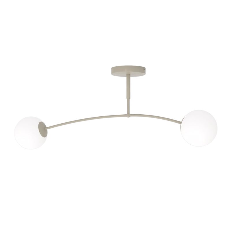 Lampa sufitowa kule na łuku PREGOS beżowo-biały 2xE14x10W metal wym:20x60x14cm IP20 Emibig