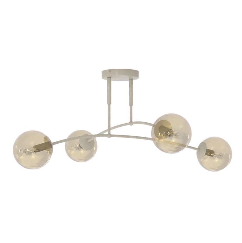 Lampa sufitowa kule na łukach PREGOS beżowo-miodowy 4xE14x10W metal wym:30x60x60cm IP20 Emibig