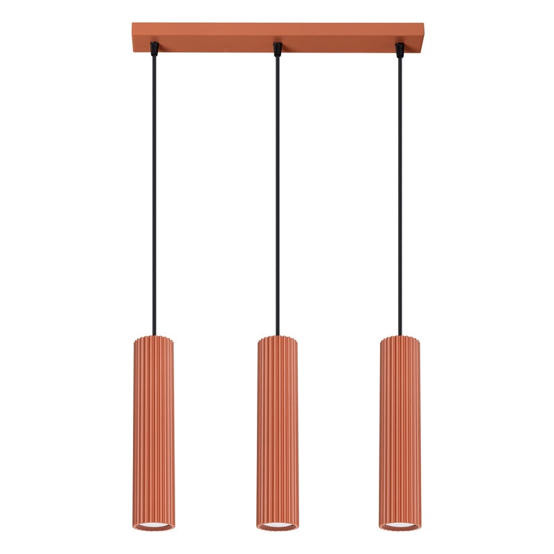 Lampa wisząca GRAVIO ochra czerwono-czarna 3xGU10x10W aluminium wym:98x45x6,5cm IP20 Pure Lume