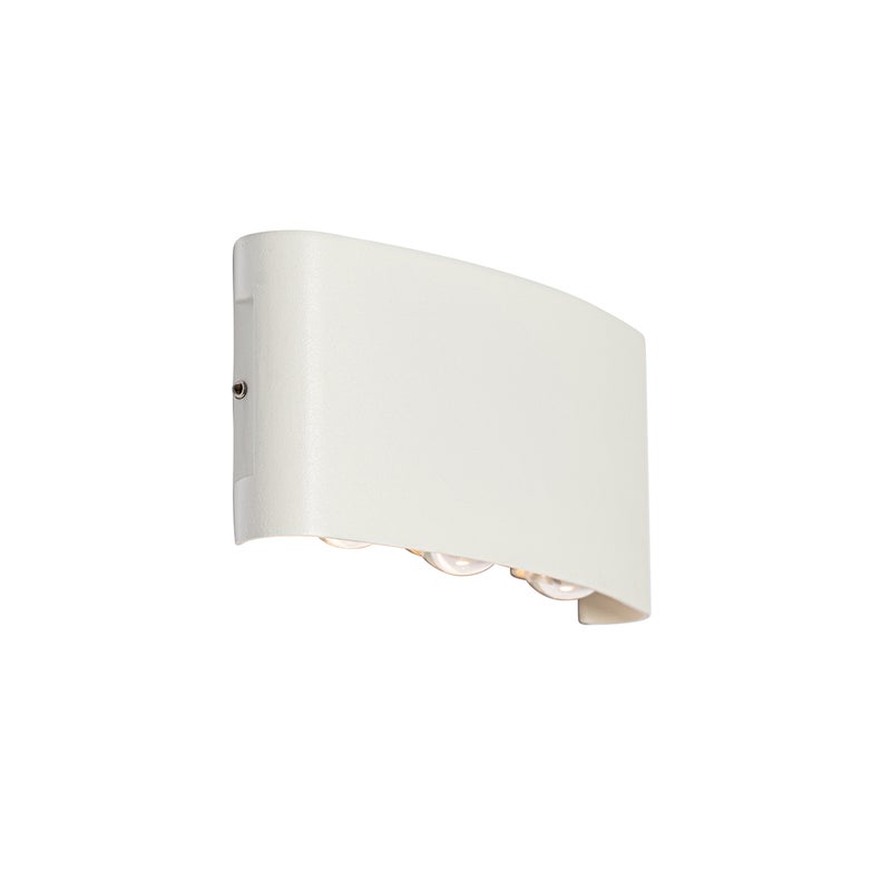 Qazqa nowoczesny lampa up & down do ogród - Silly - biały, led zintegrowana 6w zestawie, Integrated led, 17cm, IP54, z 6