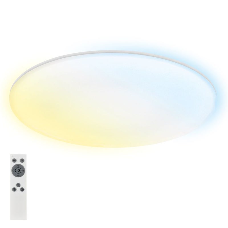 Lampa sufitowa LED BRILONER ROWNY CCT do pomieszczeń wilgotnych, efekt podświetlenia, metal, plastik, kolor biały, 45 W, 4900 lm, IP54