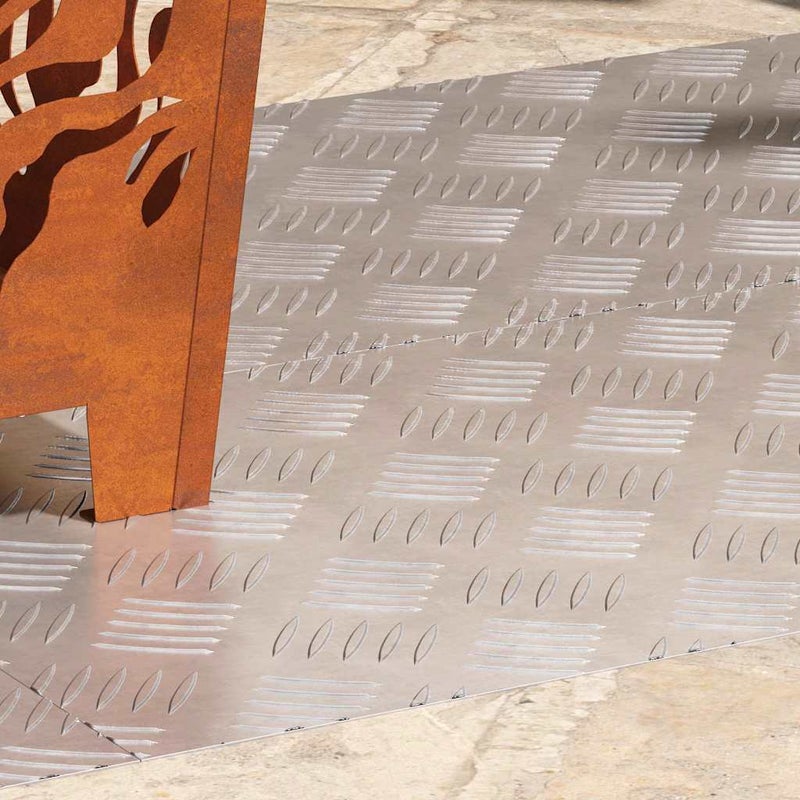 Stopień Prostokątny 4 pcs Srebrny 90 x 40 cm Aluminium vidaXL