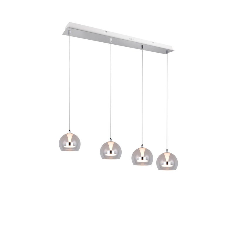 Lampa wisząca LED FLYNT w kolorze szarym, ze szkła dekoracyjnego, 8 W, ściemnialna, 3 temperatury barwowe