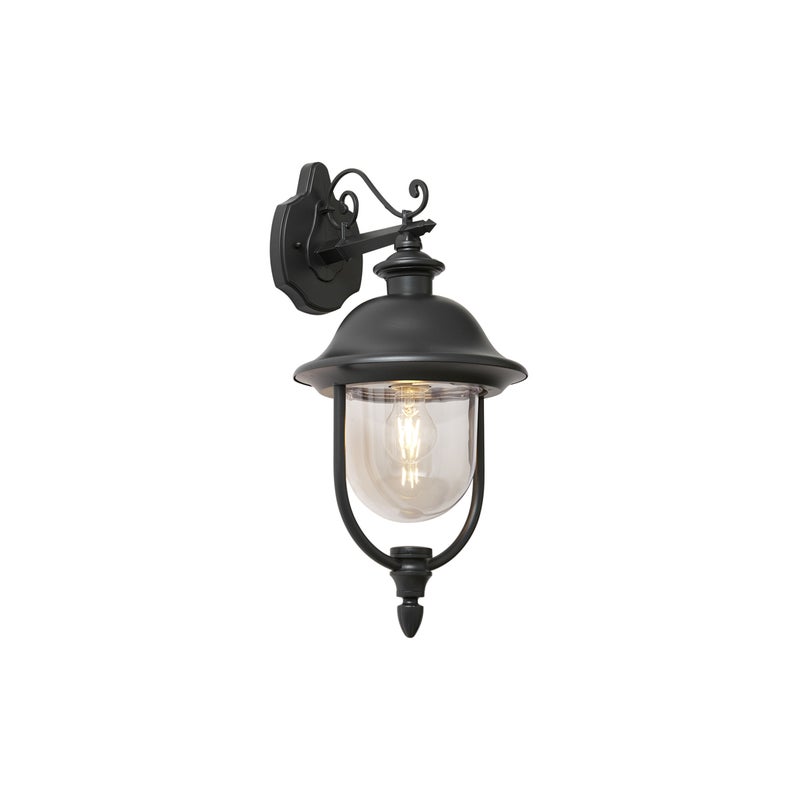 Qazqa classic-antique lampa ścienna zewnętrzna IP44 do ogród - Genoa - czarny, max. 15w, kompatybilny z żarówką LED, e27, 28cm