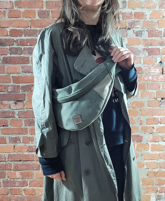 Nerka Haru zielona bawełna canvas mix