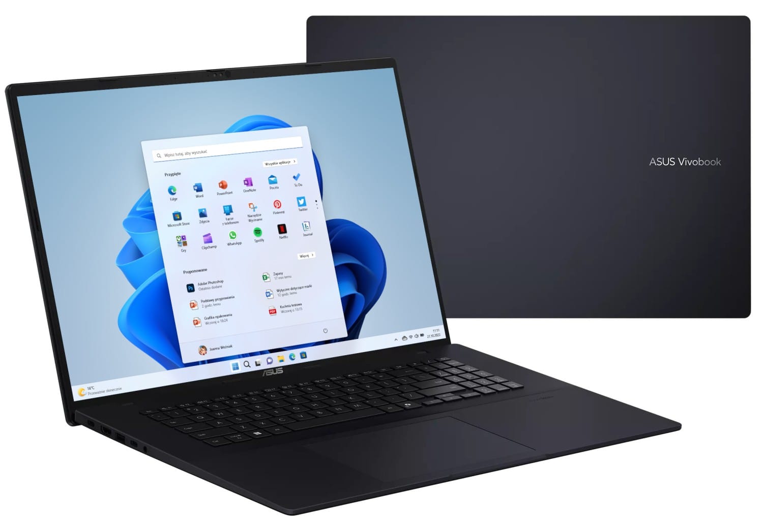 ASUS VivoBook 18 M1807GA-S8013W - Ryzen AI 7 445 18'' 16GB 512GB W11H Niebieski 90NB17Y1-M00110