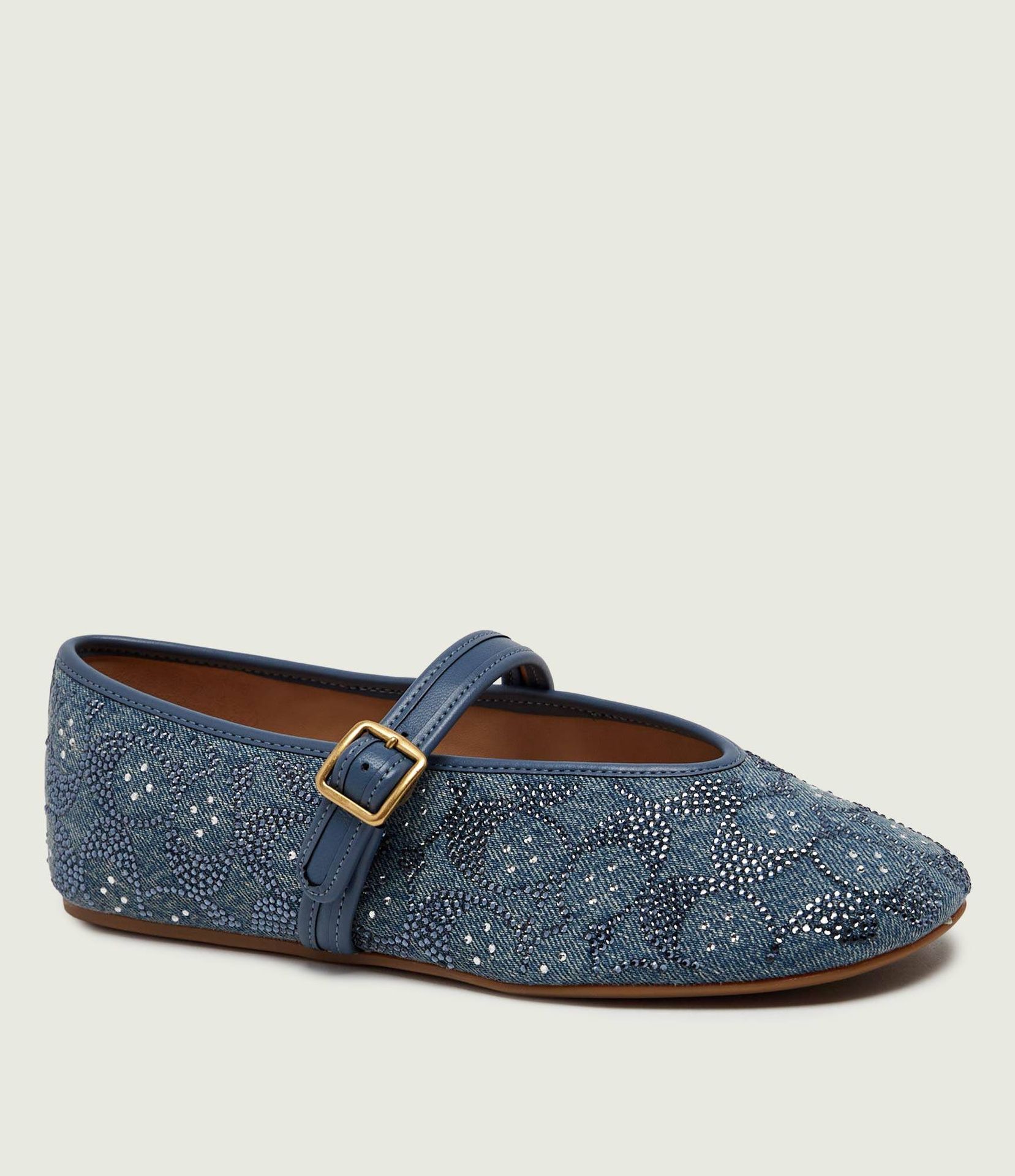 Coach Jeansowe baleriny Signature Mary Jane z dodatkiem skóry