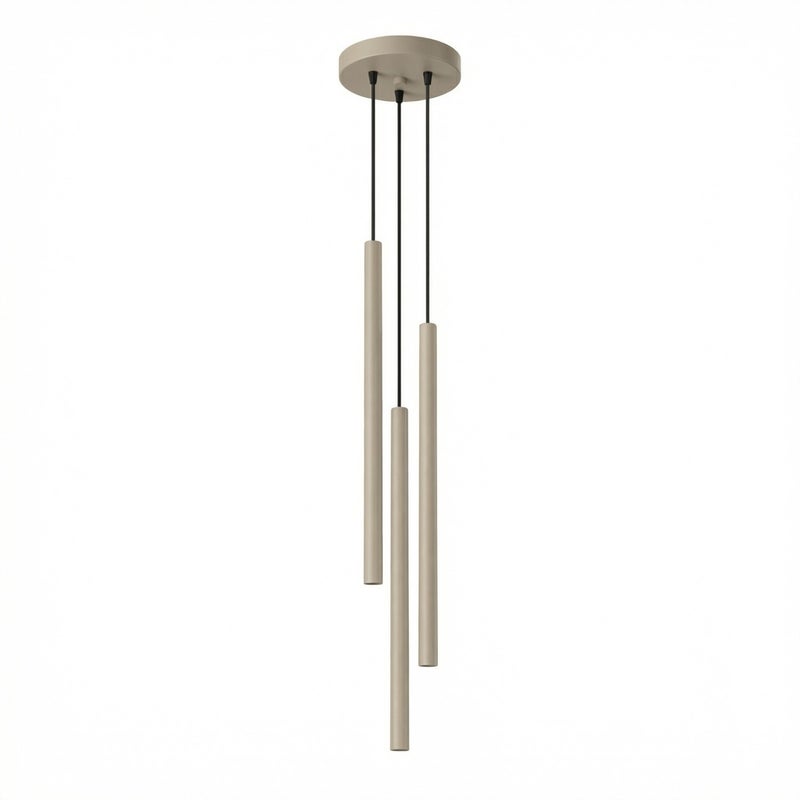 Lampa wisząca nowoczesna taupe smukłe tuby 3xG9 8W PASTELO Sollux Lighting