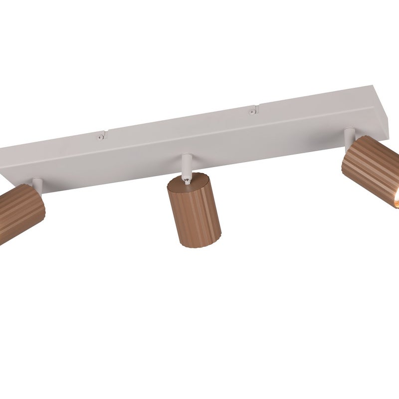 Reflektor potrójny ryflowane klosze SOKA kawowo-szary 3xGU10x10W metal wym:14,5x50x9cm IP20 Trio