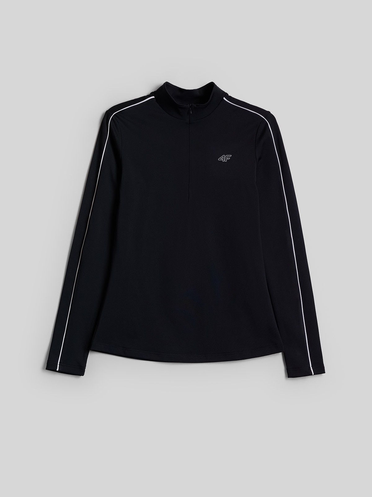 4F Longsleeve slim gładki damski - czarny S