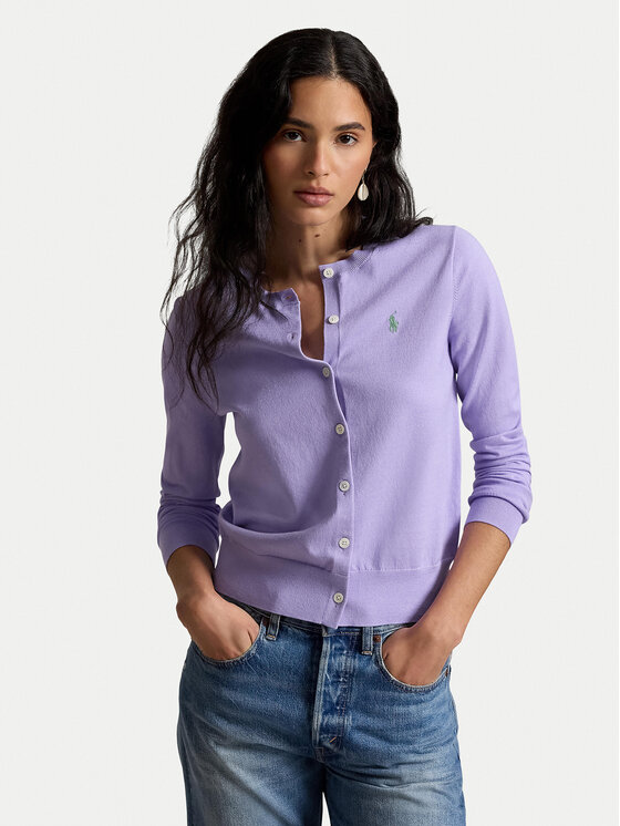 Polo Ralph Lauren Kardigan 211971871505 Fioletowy jasny Regular Fit