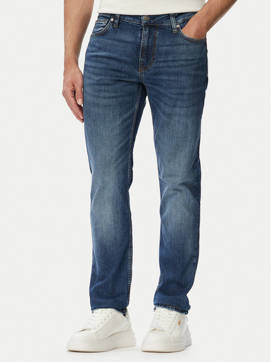 Guess Jeansy M6YAS2 D1475 Niebieski Slim Tapered Fit