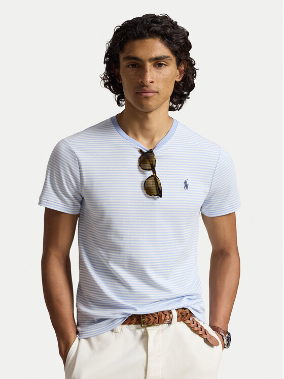 Polo Ralph Lauren T-Shirt 710944811501 Niebieski jasny Regular Fit