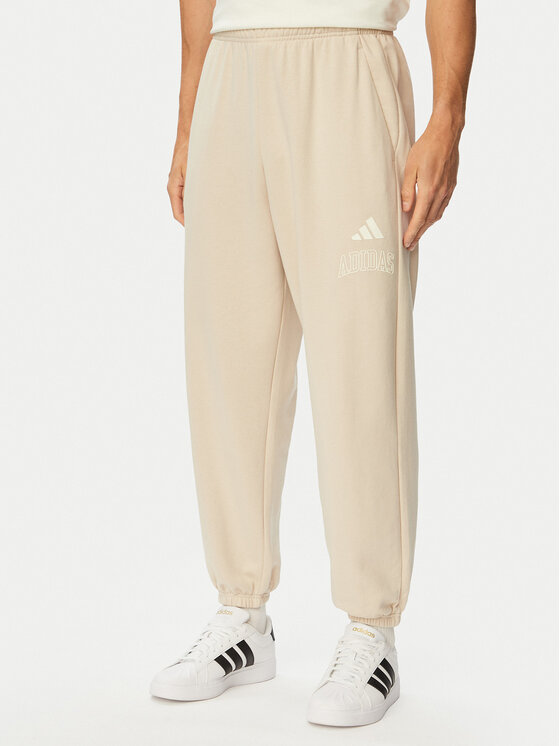 adidas Spodnie dresowe Seasonal Essentials Collegiate French Terry Cuffed KF4265 Beżowy Regular Fit