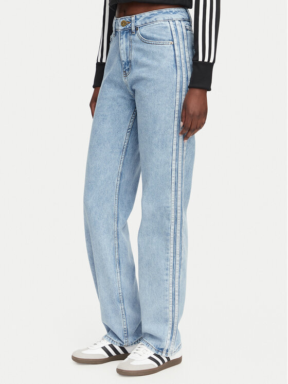 adidas Jeansy Firebird KQ6490 Niebieski jasny Regular Fit