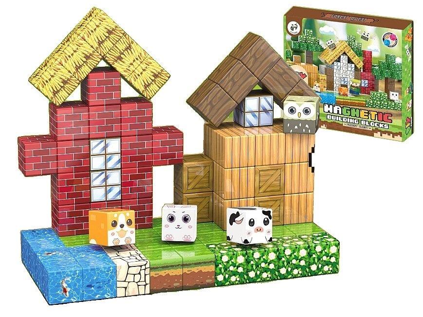 Klocki magnetyczne domek w lesie 86el