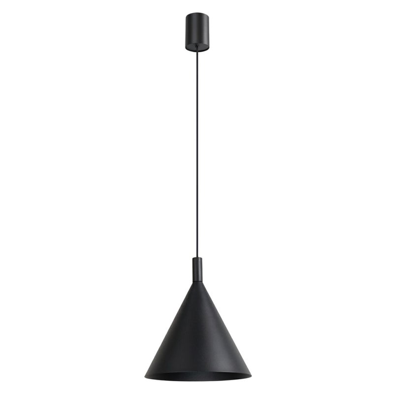 Lampa wisząca klasyczna czarna stożkowy klosz fi25cm 1xE27 15W NOX Sollux Lighting