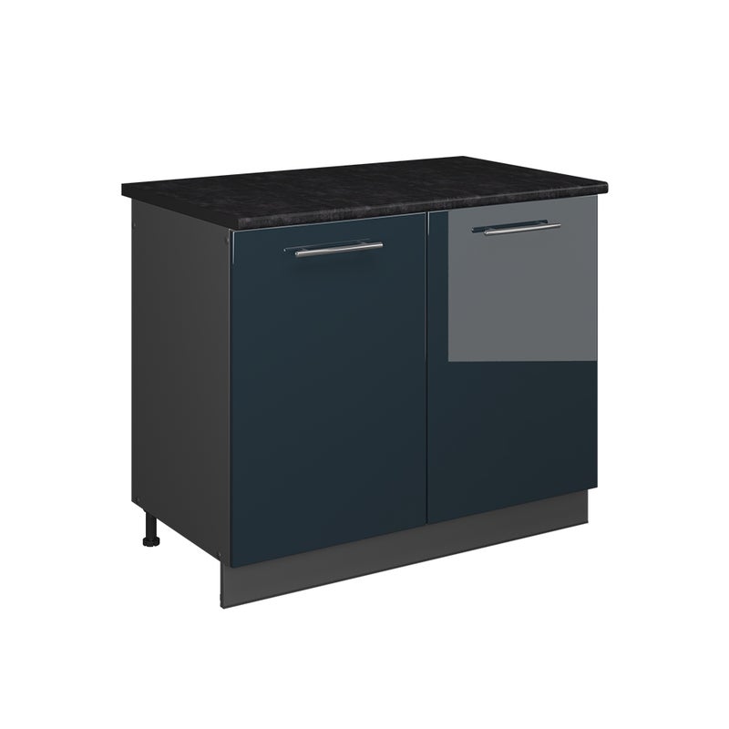 Vicco Szafka pod zlew Fame-Line, Ciemnoniebieski wysoki połysk/Antracyt, 100 cm, BP Antracyt