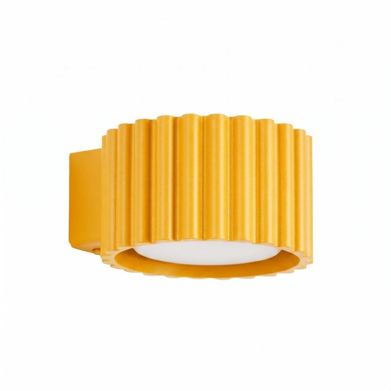 Kinkiet ścienny nowoczesny żółty okrągły ryflowany 1xGX53 10W AURA Sollux Lighting