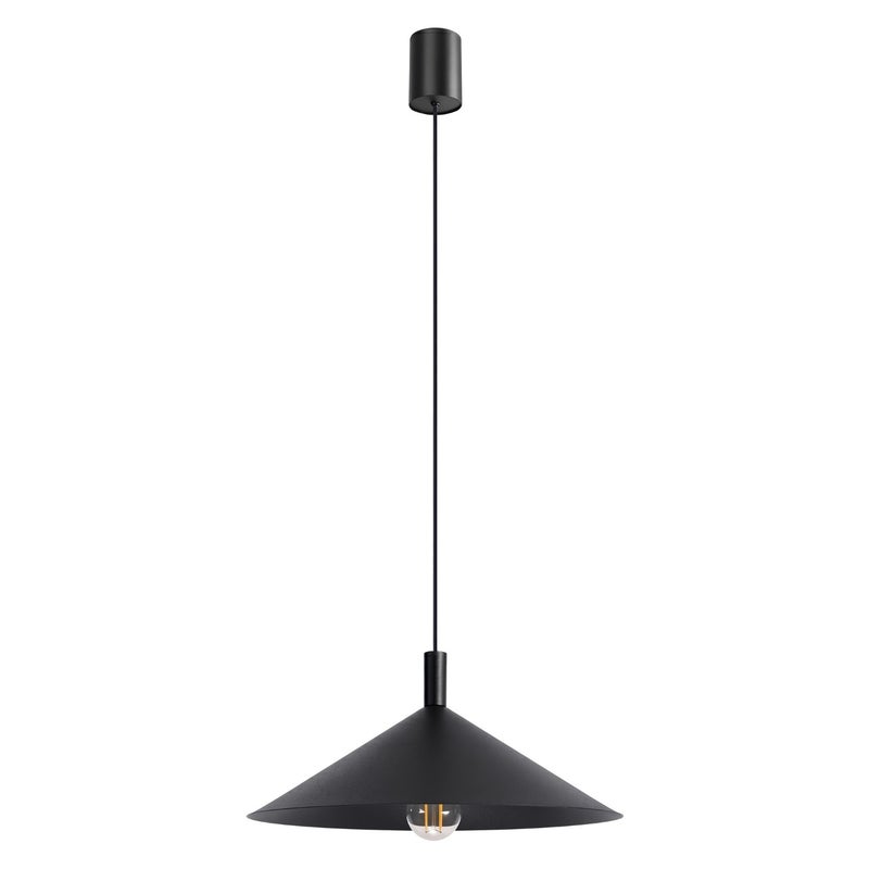 Lampa wisząca klasyczna czarna stożkowy klosz fi40cm 1xE27 15W NOX Sollux Lighting