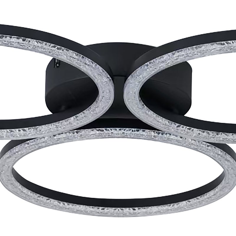 Plafon Visser Crystal LED 2880 lm 24W barwa neutralna śr. 57 cm czarny Reality