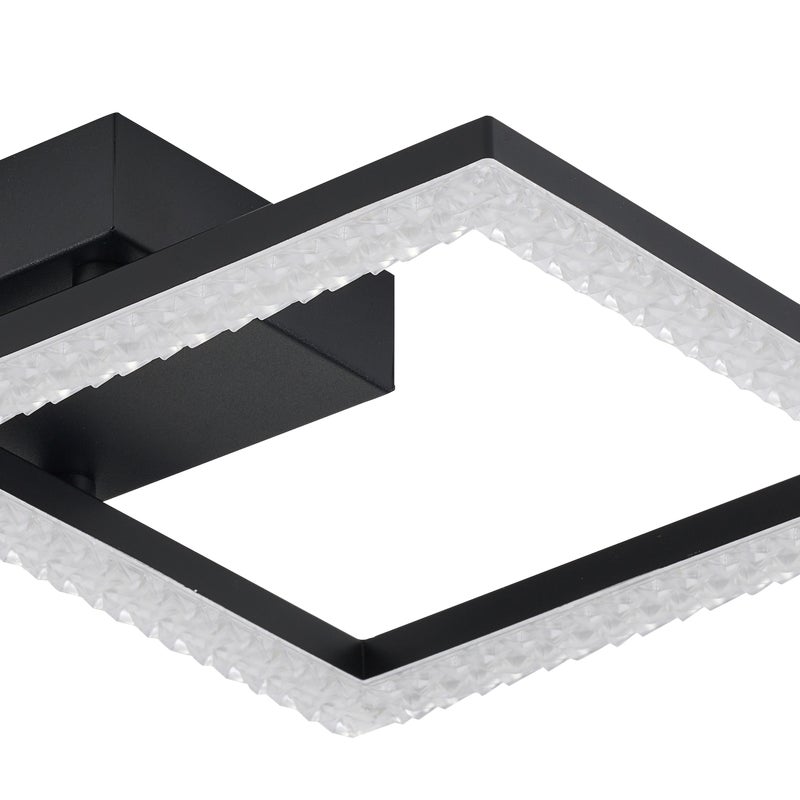 Plafon Brasco Crystal LED 960 lm 8W barwa neutralna śr. 21 cm czarny Reality
