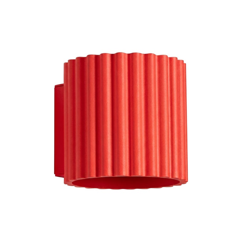 Kinkiet ścienny nowoczesny czerwony ryflowany góra dół 1xG9 8W AURA Sollux Lighting