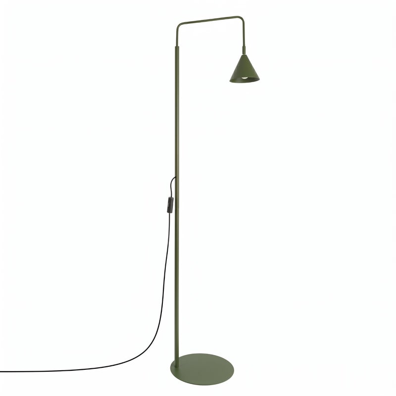 Lampa podłogowa minimalistyczna zielona oliwkowa ruchomy stożkowy klosz 1xE14 10W NOX Sollux Lighting