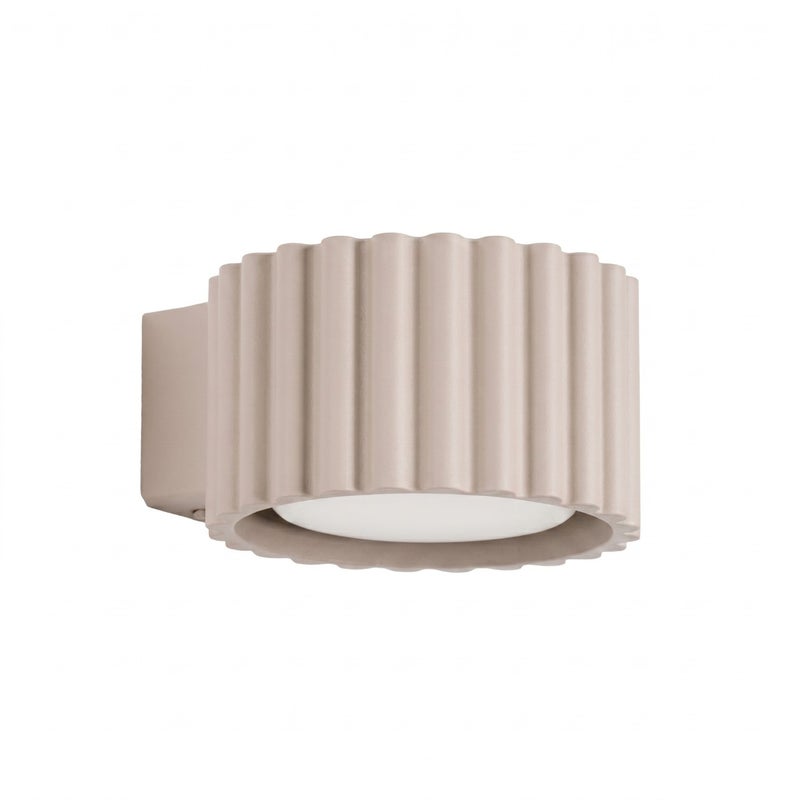 Kinkiet ścienny nowoczesny taupe okrągły ryflowany 1xGX53 10W AURA Sollux Lighting