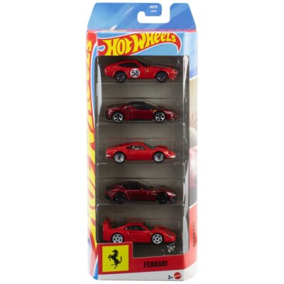 Zestaw pojazdów Hot Wheels Ferrari JLN12 (5 szt.)