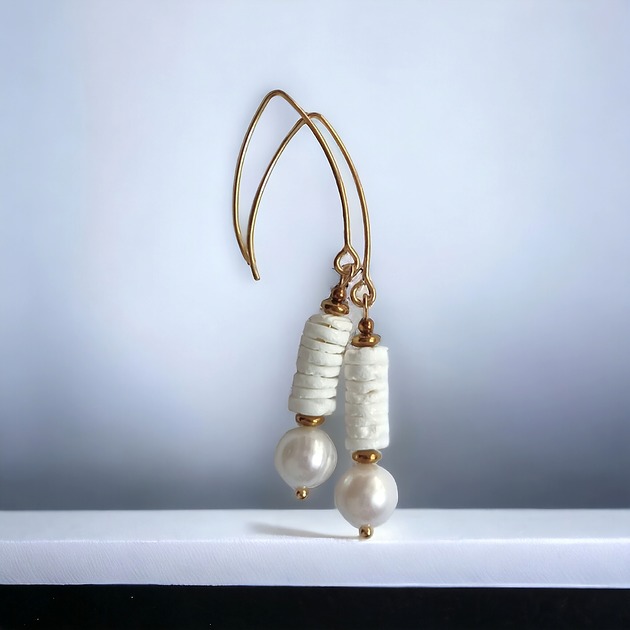 LIMITOWANE kolczyki: kolekcja summer white :: PERŁY & MUSZLA II