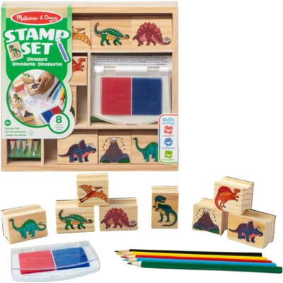 Zestaw kreatywny MELISSA&DOUG Drewniane stempelki Pieczątki Dinozaury 41649
