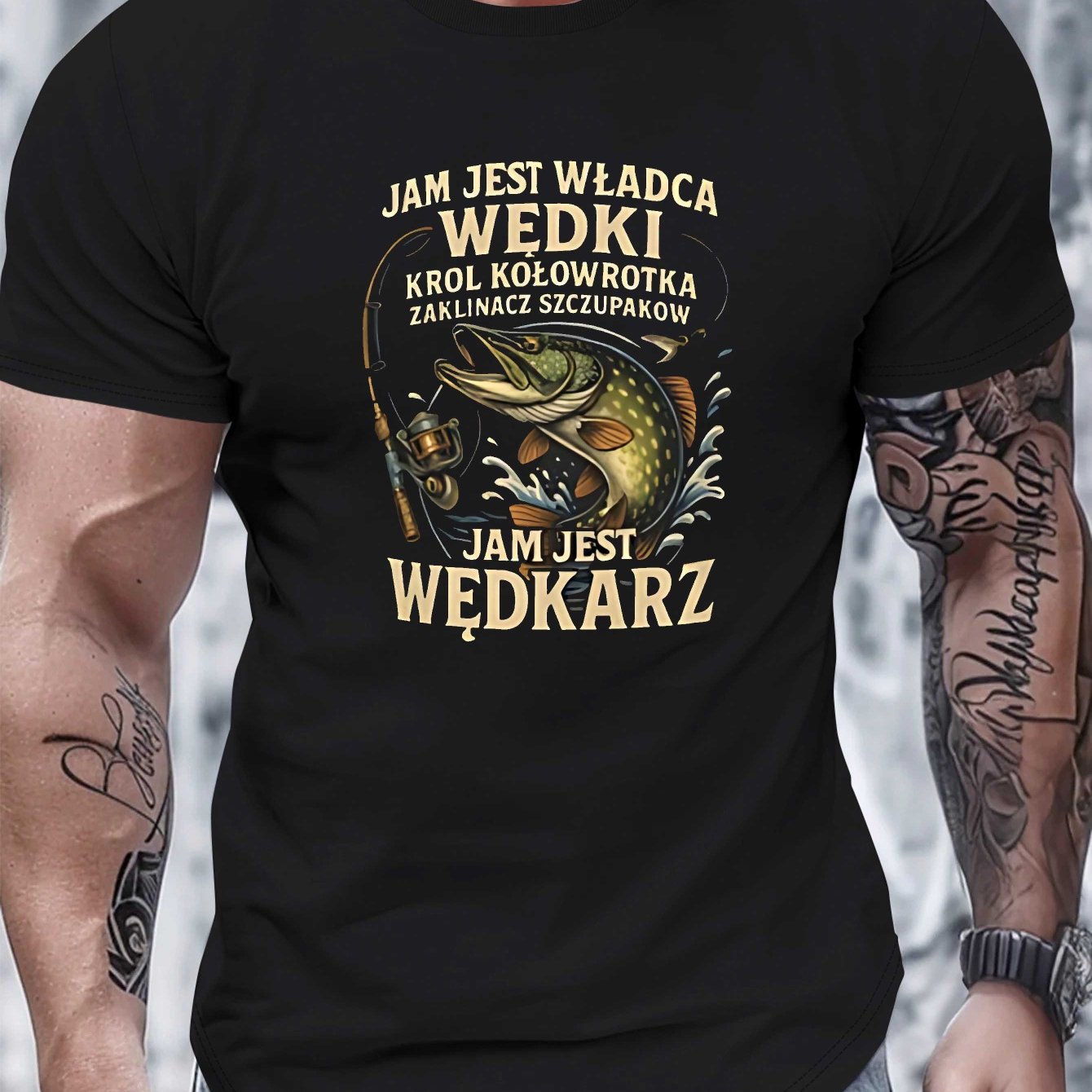 TEMU Męska Śmieszna Koszulka z Humorem Polskim Napis 