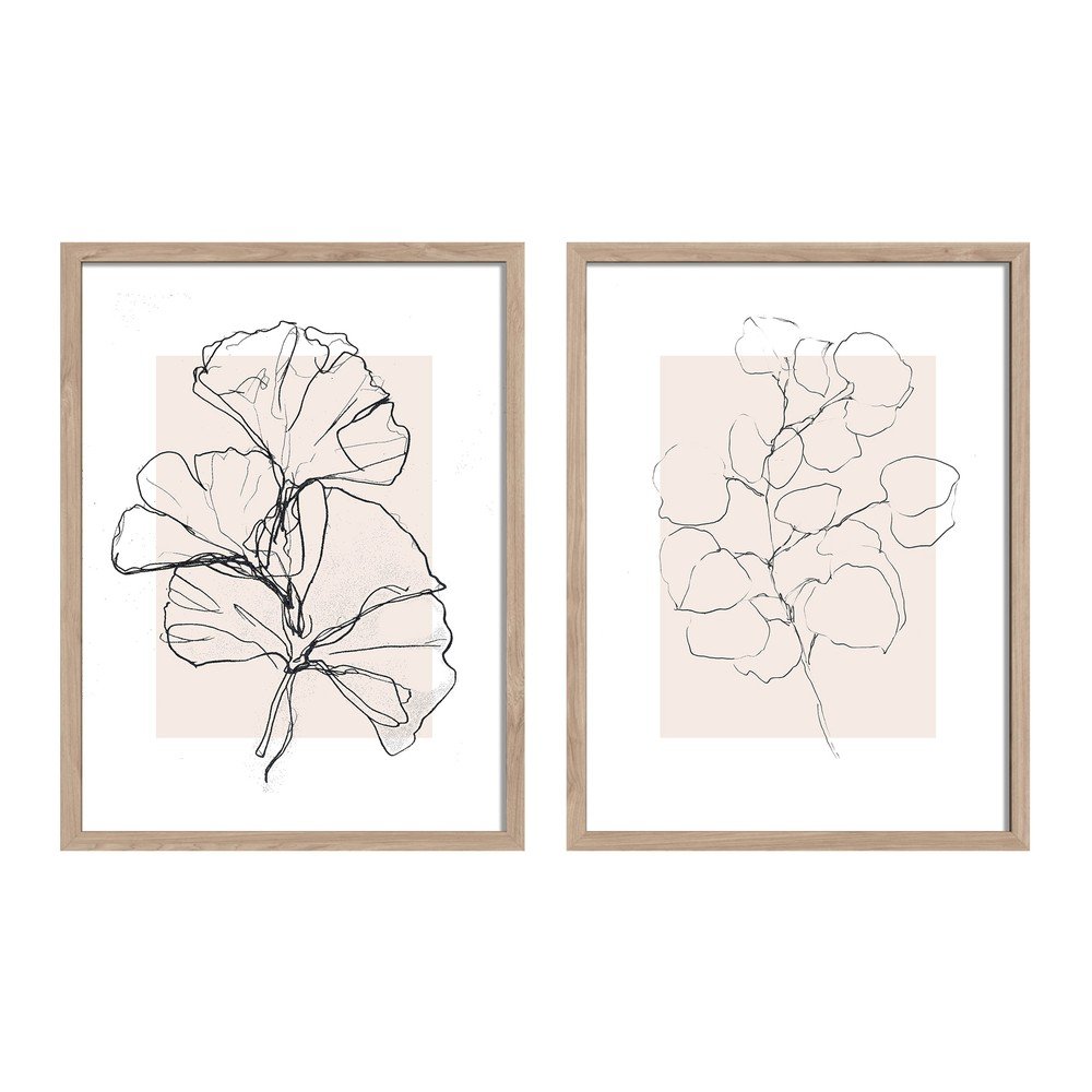 Obrazy zestaw 2 szt. drukowane z ramą w zestawie 30x40 cm Floral Set – Styler