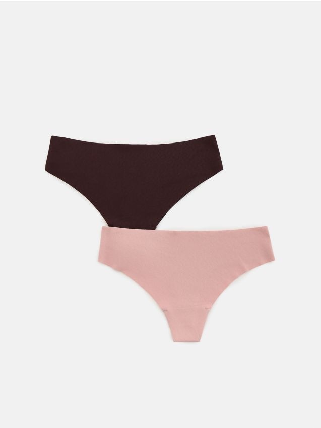 Reserved - Majtki typu stringi 2 pack - brudny róż