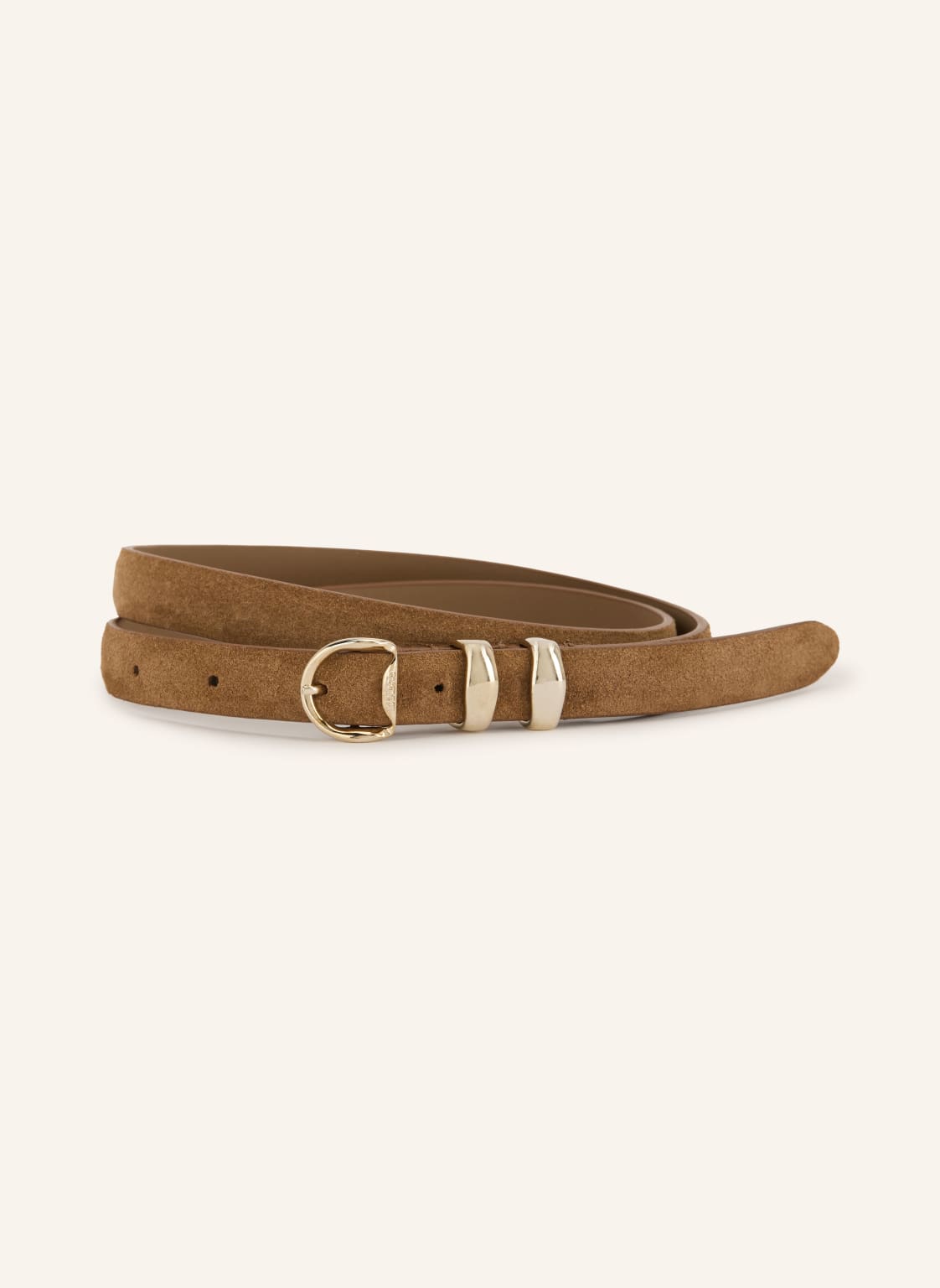 Sandro Pasek Skórzany beige