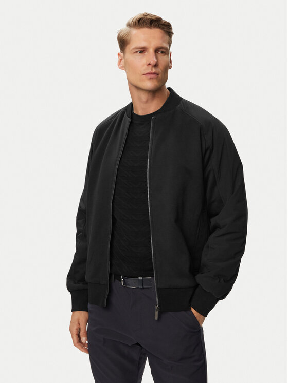 BOSS Kurtka bomber C-Skiles 180_AM 50565023 Czarny Regular Fit