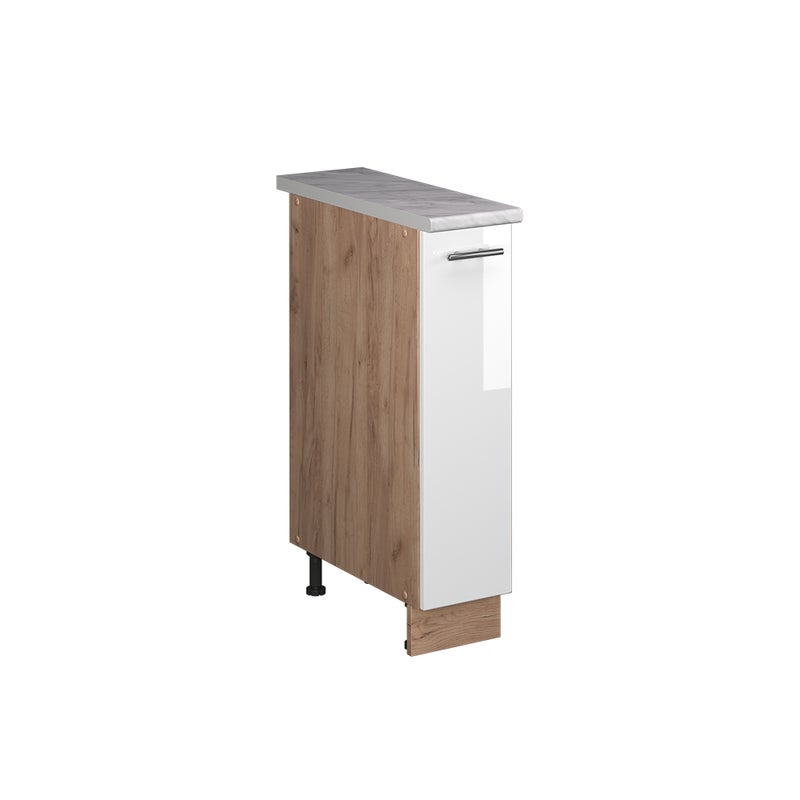 Vicco Szafka apteczna Fame-Line, Biały wysoki połysk/Dąb goldkraft, 20 cm, BP Marmur