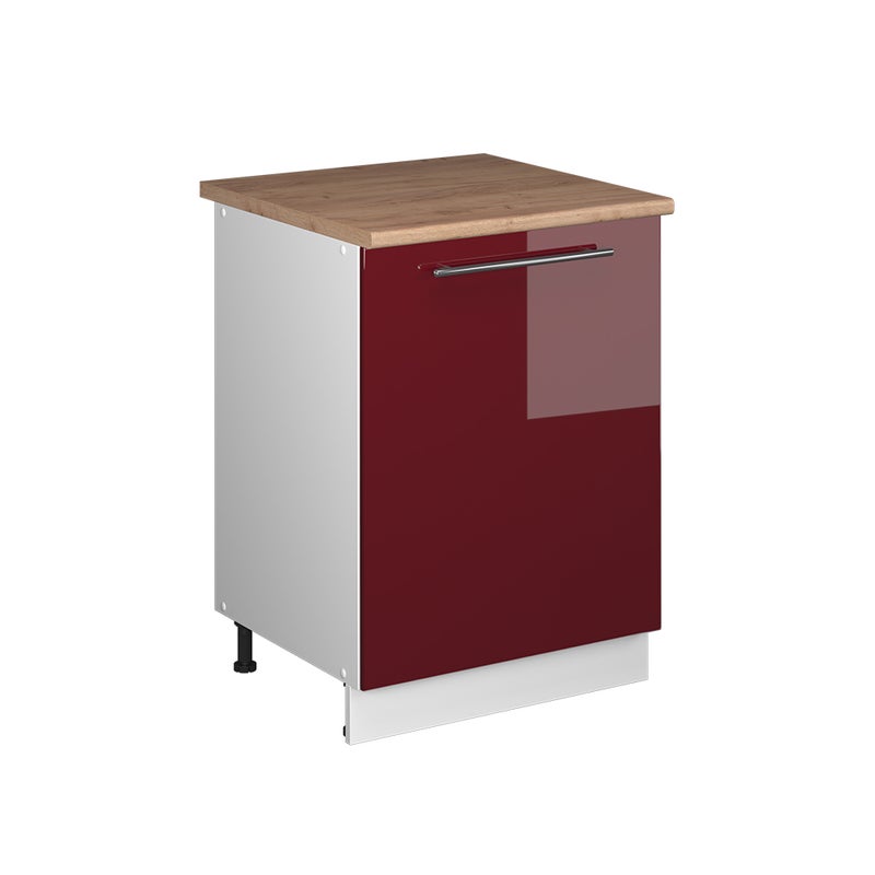 Vicco Szafka pod zlew Fame-Line, Bordowy wysoki połysk/Biały, 60 cm