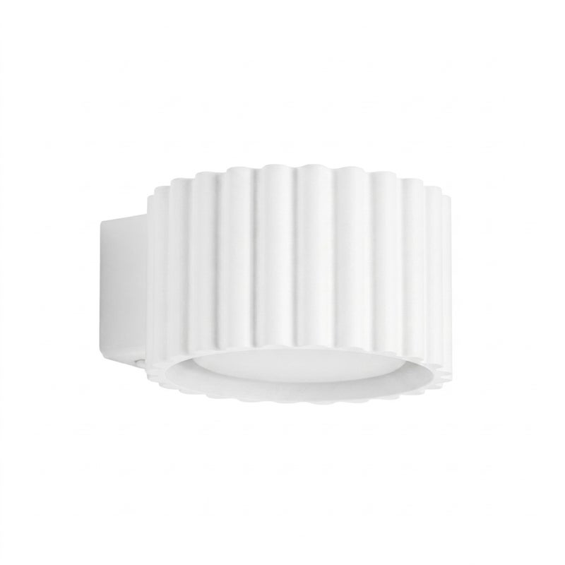Kinkiet ścienny nowoczesny biały okrągły ryflowany 1xGX53 10W AURA Sollux Lighting