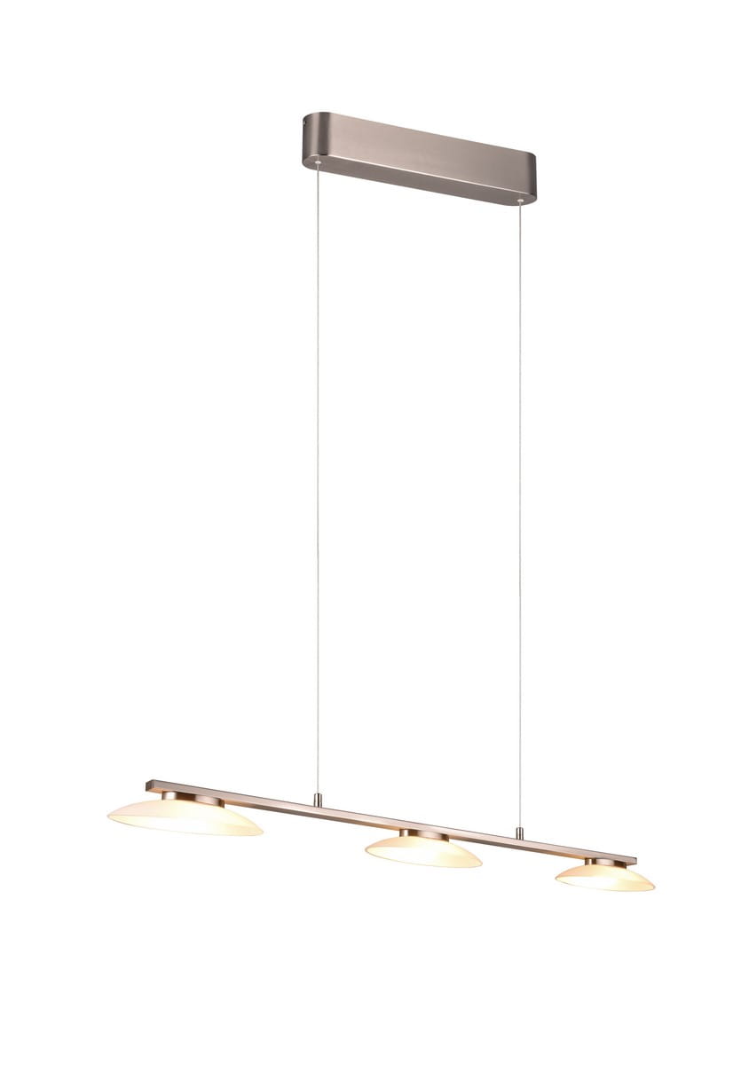 MERTON 343610307 lampa wisząca nikiel mat klosze owalne białe szkło LED 3x9W 3000K 3stepDIM