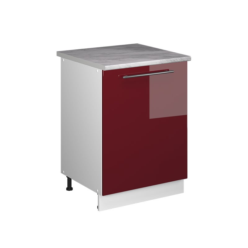 Vicco Szafka pod zlew Fame-Line, Bordowy wysoki połysk/Biały, 60 cm
