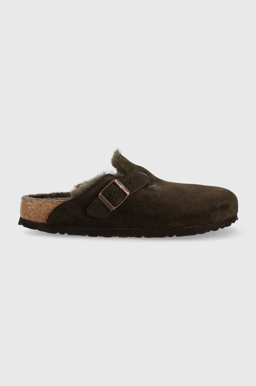Birkenstock klapki zamszowe Boston FUR
