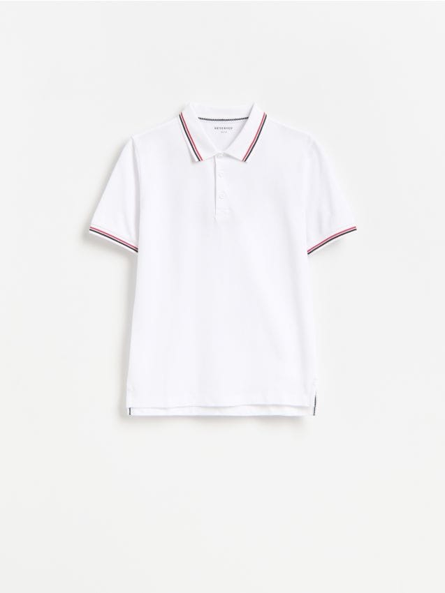 Reserved - T-shirt polo - biały