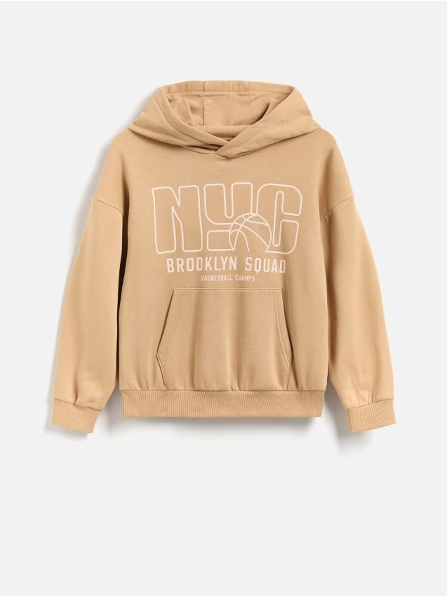 Reserved - Bluza oversize z kapturem - brązowy