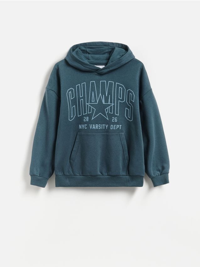 Reserved - Bluza oversize z kapturem - granatowy