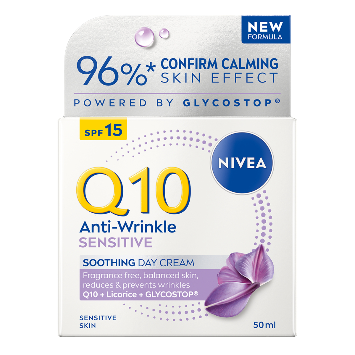 NIVEA Q10 Łagodzący Krem na Dzień z Filtrem SPF15 do Skóry Wrażliwej 50ml
